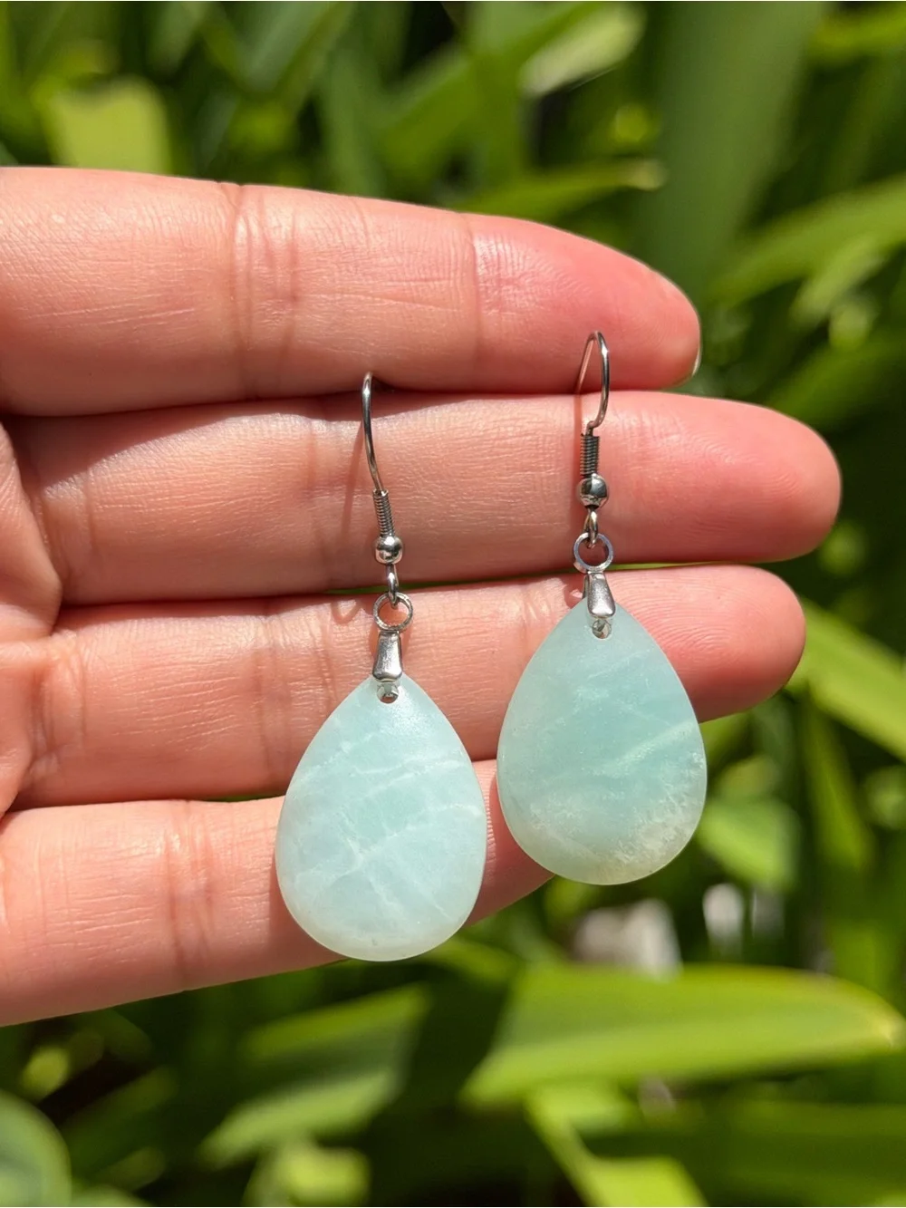 Light Aqua Teardrop Dangle Earrings - Women Jewelry Palo